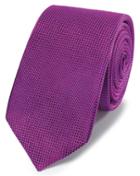  Magenta Mini Pindot Slim Silk Tie By Charles Tyrwhitt