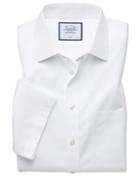  Classic Fit Non-iron White Tyrwhitt Cool Short Sleeve Cotton Dress Shirt Size 15.5/short By Charles Tyrwhitt