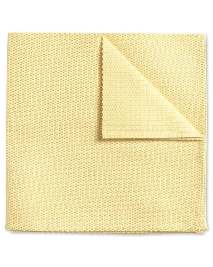 Charles Tyrwhitt Charles Tyrwhitt Light Yellow Plain Classic Silk Pocket Square
