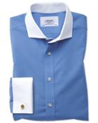Charles Tyrwhitt Extra Slim Fit Spread Collar Non-iron Winchester Blue Cotton Dress Shirt Single Cuff Size 14.5/32 By Charles Tyrwhitt