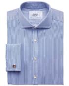 Charles Tyrwhitt Charles Tyrwhitt Slim Fit Spread Collar Non Iron Bengal Stripe Navy Cotton Dress Shirt Size 14.5/32