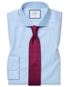  Super Slim Fit Sky Blue Non-iron Twill Cotton Dress Shirt Single Cuff Size 14/33 By Charles Tyrwhitt