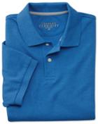 Charles Tyrwhitt Blue Melange Pique Cotton Polo Size Large By Charles Tyrwhitt