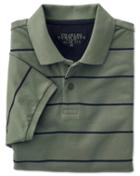 Charles Tyrwhitt Charles Tyrwhitt Slim Fit Green And Navy Striped Pique Cotton Polo Size Xl