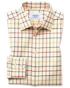Charles Tyrwhitt Slim Fit Country Check Red And Blue Cotton Dress Shirt Single Cuff Size 16/35 By Charles Tyrwhitt