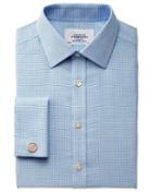Charles Tyrwhitt Charles Tyrwhitt Classic Fit Non-iron Textured Check Blue Shirt