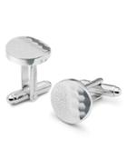  Silver Mixed Texture Round Metal Cufflinks By Charles Tyrwhitt
