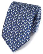  Navy Pelican Print Classic Silk Tie By Charles Tyrwhitt