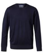  Navy Merino Wool Crew Neck Sweater Size Large By Charles Tyrwhitt