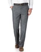 Charles Tyrwhitt Blue Chambray Classic Fit Cotton Tailored Pants Size W32 L30 By Charles Tyrwhitt