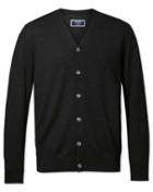  Dark Charcoal Merino 100percent Merino Wool Cardigan Size Large By Charles Tyrwhitt