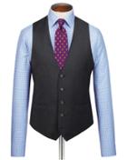  Grey Check Adjustable Fit Italian Suit Wool Vest Size W38 By Charles Tyrwhitt