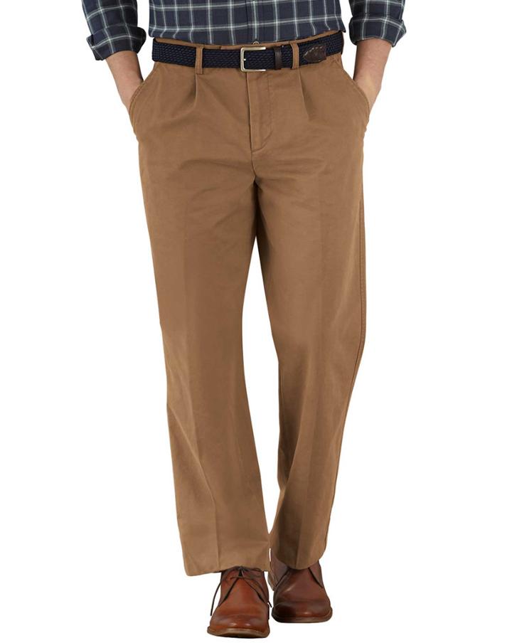 Charles Tyrwhitt Charles Tyrwhitt Camel Classic Fit Single Pleat Chinos