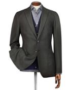  Slim Fit Green Plain Italian Wool Flannel Wool Jacket Size 36 By Charles Tyrwhitt