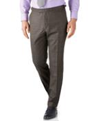 Charles Tyrwhitt Charles Tyrwhitt Brown Check Slim Fit British Panama Luxury Suit Wool Pants Size W30 L38