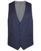  Airforce Blue Adjustable Fit Sharkskin Travel Suit Wool Waistcoat Size W36 By Charles Tyrwhitt