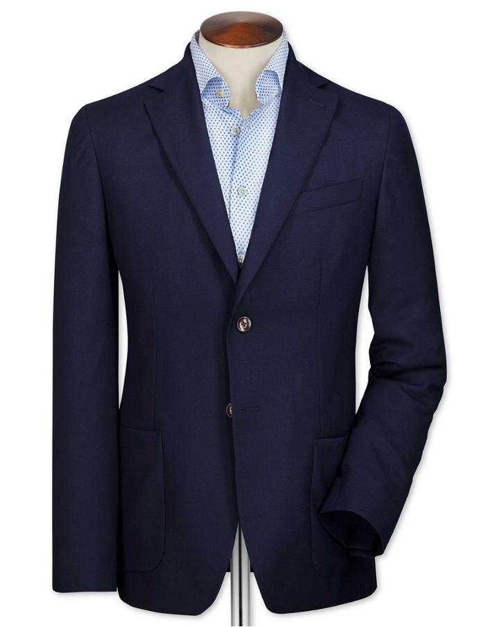 Charles Tyrwhitt Slim Fit Navy Italian Wool Travel Wool Blazer Size 38 By Charles Tyrwhitt
