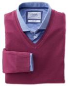 Charles Tyrwhitt Charles Tyrwhitt Berry Merino Wool V-neck Jumper