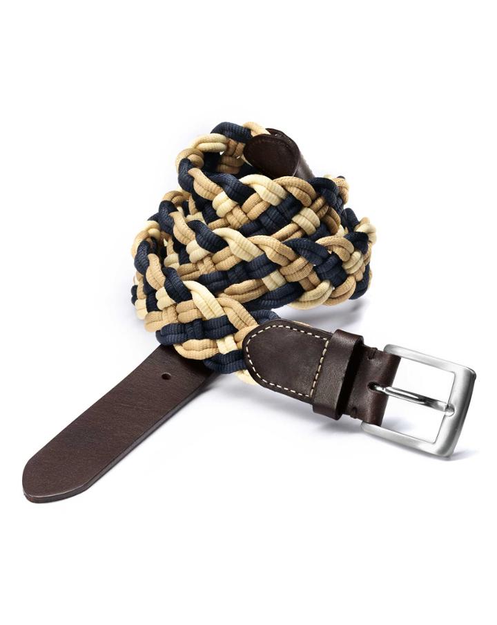 Charles Tyrwhitt Navy Multi Plaited Belt Size 38-40 By Charles Tyrwhitt