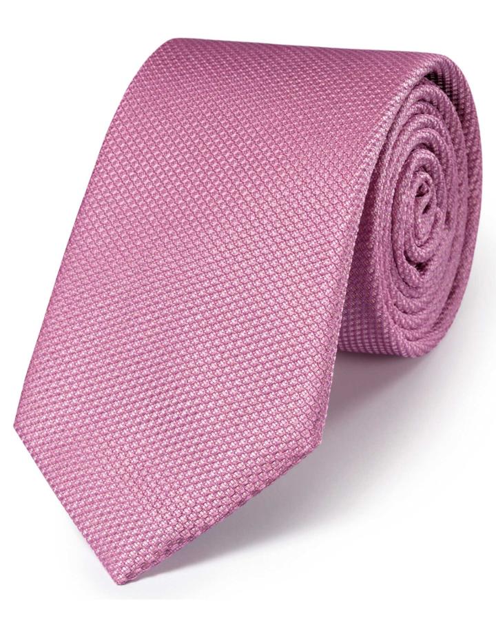 Charles Tyrwhitt Charles Tyrwhitt Dark Pink Silk Classic Plain Tie