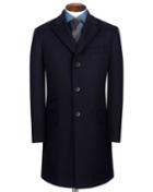 Charles Tyrwhitt Charles Tyrwhitt Navy Wool And Cashmere Epsom Overwool/cashmere Coat Size 36