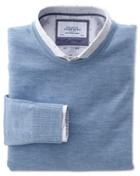 Charles Tyrwhitt Charles Tyrwhitt Sky Merino Wool Crew Neck Sweater Size Large