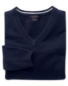 Charles Tyrwhitt Charles Tyrwhitt Navy Cashmere V-neck Sweater Size Medium