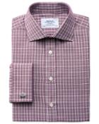 Charles Tyrwhitt Charles Tyrwhitt Slim Fit Prince Of Wales Berry Cotton Dress Shirt Size 14.5/32