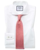  Classic Fit White Non-iron Poplin Spread Collar Cotton Dress Shirt Single Cuff Size 15/33 By Charles Tyrwhitt