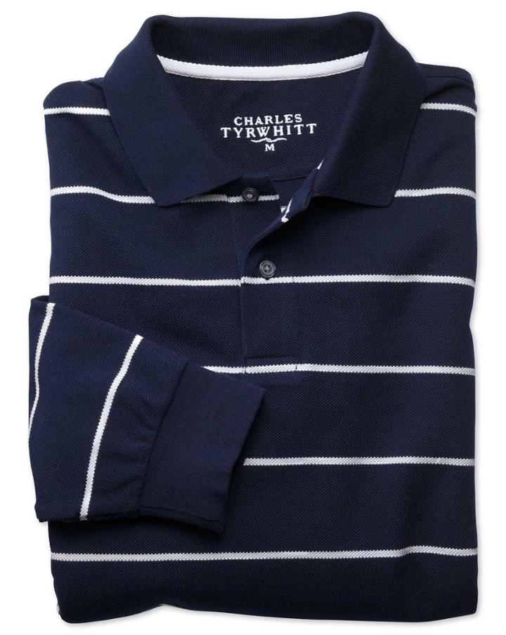 Charles Tyrwhitt Navy Cotton Pique Polos Size Large By Charles Tyrwhitt