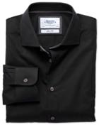 Charles Tyrwhitt Charles Tyrwhitt Extra Slim Fit Semi-cutaway Collar Business Casual Black Shirt