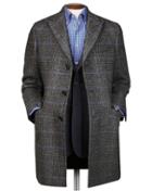  Grey Overcheckered Wool Epsom Wool Coat Size 36 By Charles Tyrwhitt