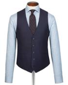  Navy Adjustable Fit Italian Suit Wool Vest Size W40 By Charles Tyrwhitt