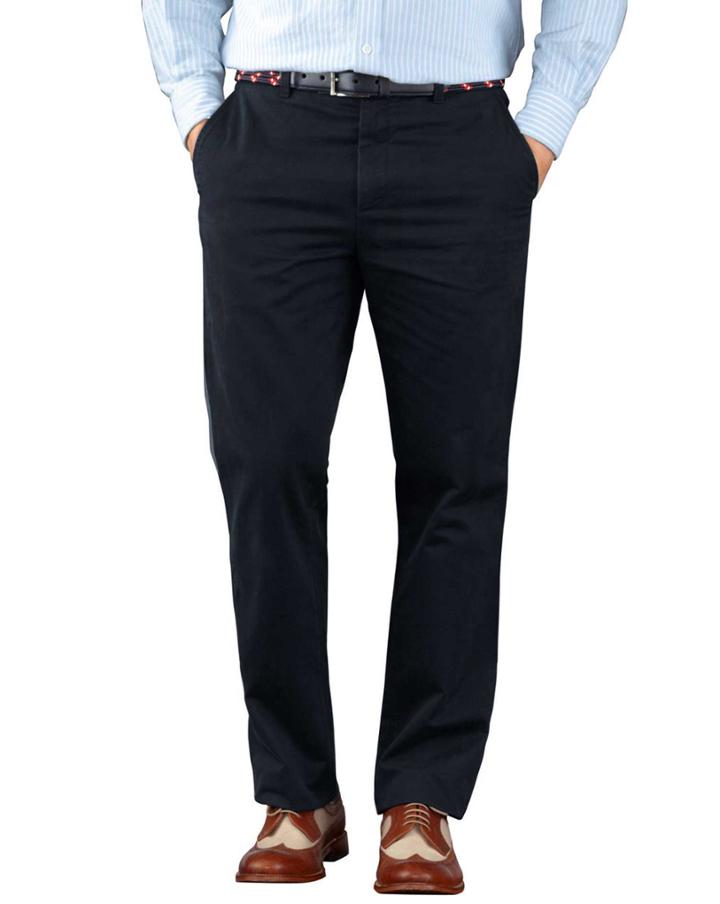 Charles Tyrwhitt Navy Slim Fit Flat Front Weekend Cotton Chino Pants Size W30 L30 By Charles Tyrwhitt