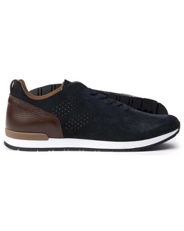  Navy And Brown Suede Sneakers Size 7 By Charles Tyrwhitt