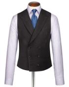 Charles Tyrwhitt Charles Tyrwhitt Charcoal British Serge Luxury Suit Wool Waistcoat Size W36