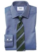 Charles Tyrwhitt Extra Slim Fit Egyptian Cotton Royal Oxford Royal Blue Dress Casual Shirt French Cuff Size 14.5/32 By Charles Tyrwhitt