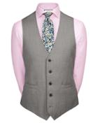  Silver Adjustable Fit Italian Suit Wool Vests Size W42 By Charles Tyrwhitt