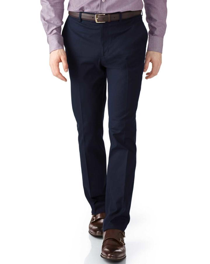 Charles Tyrwhitt Charles Tyrwhitt Navy Extra Slim Fit Stretch Cavalry Twill Pants Size W30 L30