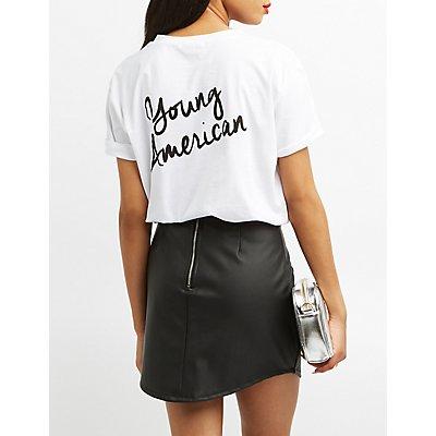 Charlotte Russe Young American Crew-neck Tee