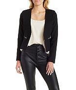 Charlotte Russe Cropped Blazer With Zipper Details