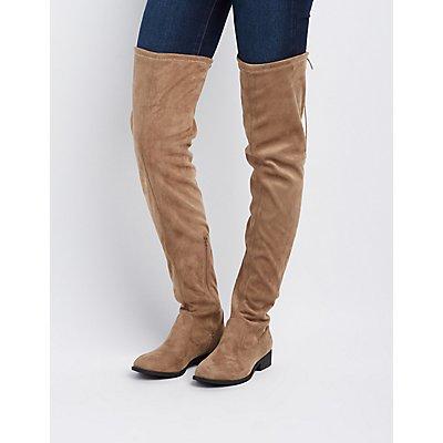 Charlotte Russe Qupid Drawstring Flat Over-the-knee Boots
