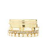 Charlotte Russe Opaque Stone & Gold Bangles - 8 Pack