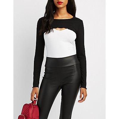 Charlotte Russe Ribbed Extreme Crop Top