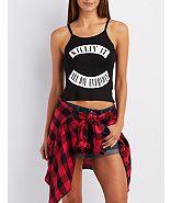 Charlotte Russe Graphic Crop Top