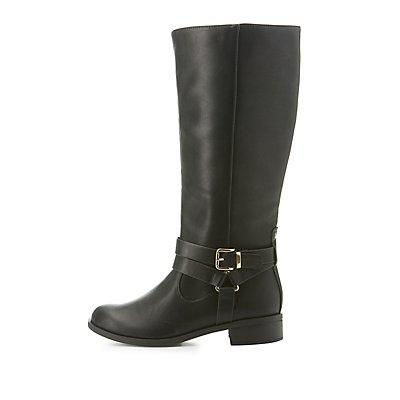 Charlotte Russe Harness Strap Riding Boots
