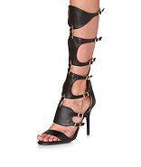Charlotte Russe Strappy Cuffed Knee-high Gladiator Heels