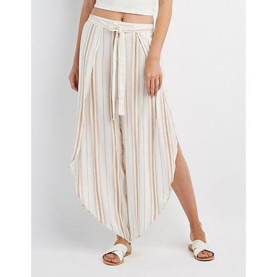 Charlotte Russe Striped Wrap-tie Palazzo Pants