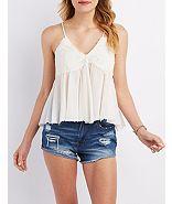 Charlotte Russe Floral Lace Tank Top
