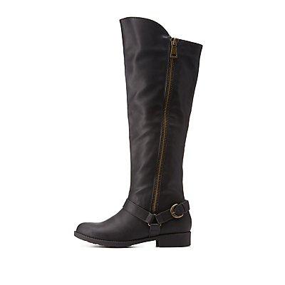 Charlotte Russe Qupid Harnessed Riding Boots